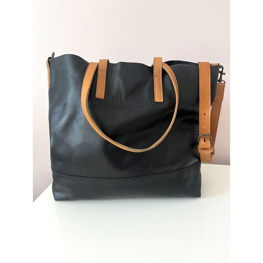 ABLE Abera Crossbody Tote Leather Bag Black Brown Minimal Travel Classic Commute